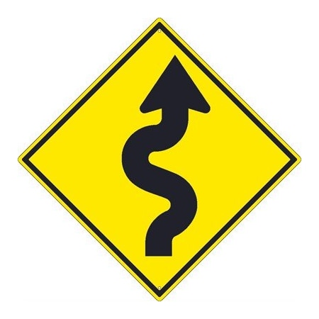 Winding Road Arrow Right Sign